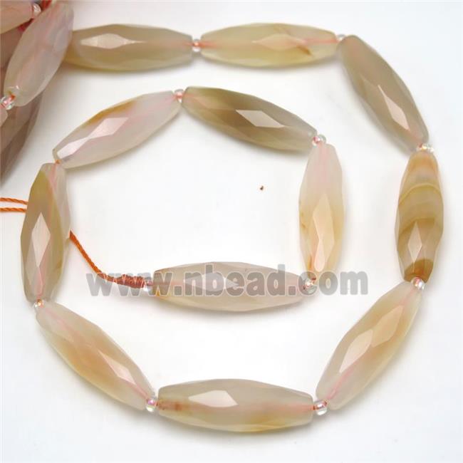 red Agate beads, faceted rice