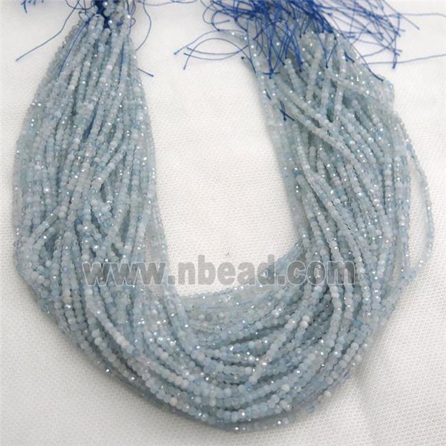 tiny blue Aquamarine Seed Beads, faceted rondelle
