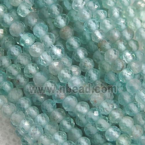 blue Apatite beads, faceted rondelle