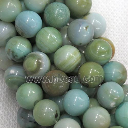 Natural Agate Beads Green Dye Smooth Round