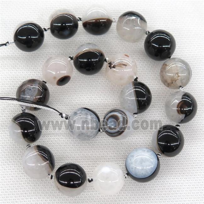white druzy Agate beads, round