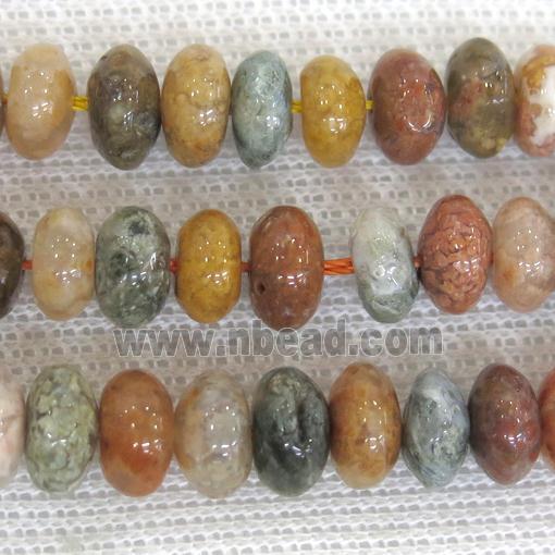 Ocean Agate rondelle beads