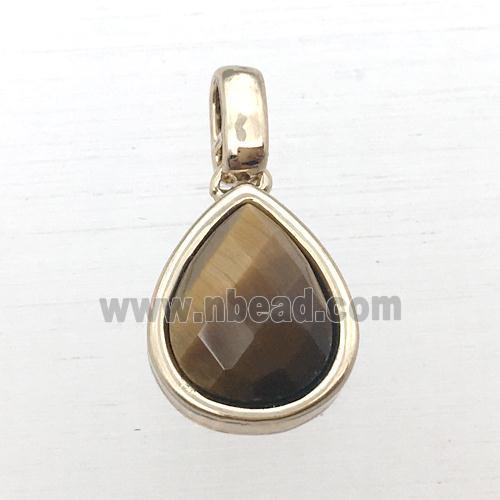 Tiger eye stone teardrop pendant