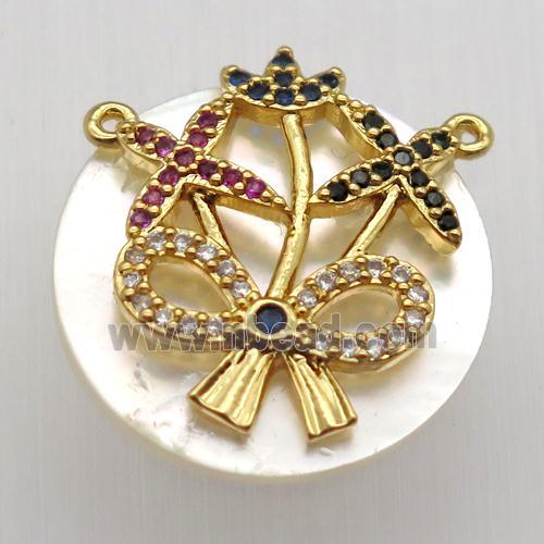 Natural shell pearl pendant with zircon