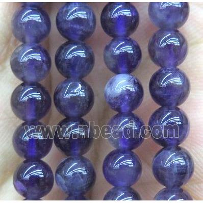 Amethyst bead, round, A-Grade