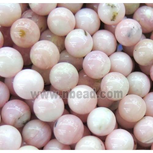 round Pink Opal Stone Beads