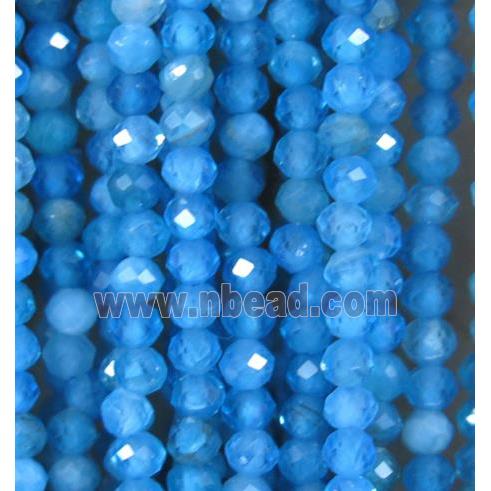 faceted round blue Apatite beads