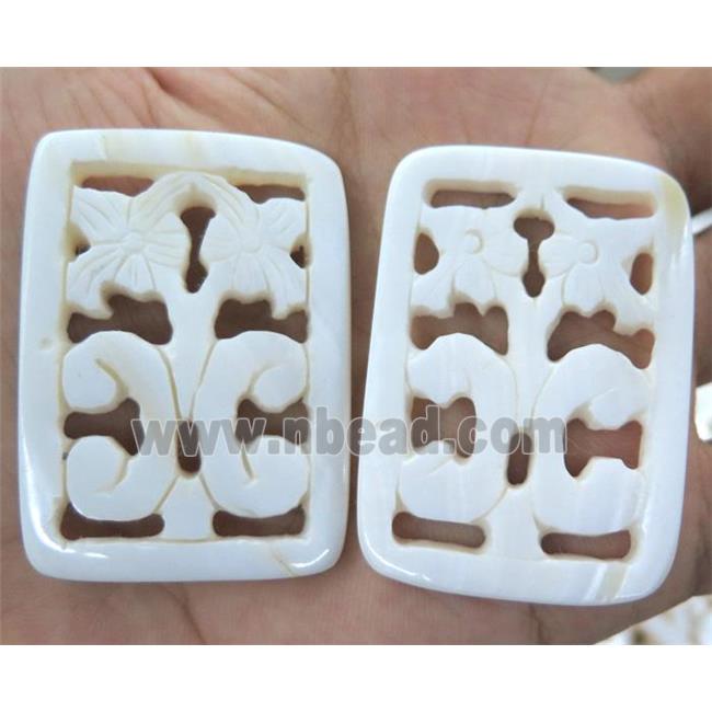 Mother of pearl shell pendant, rectangle