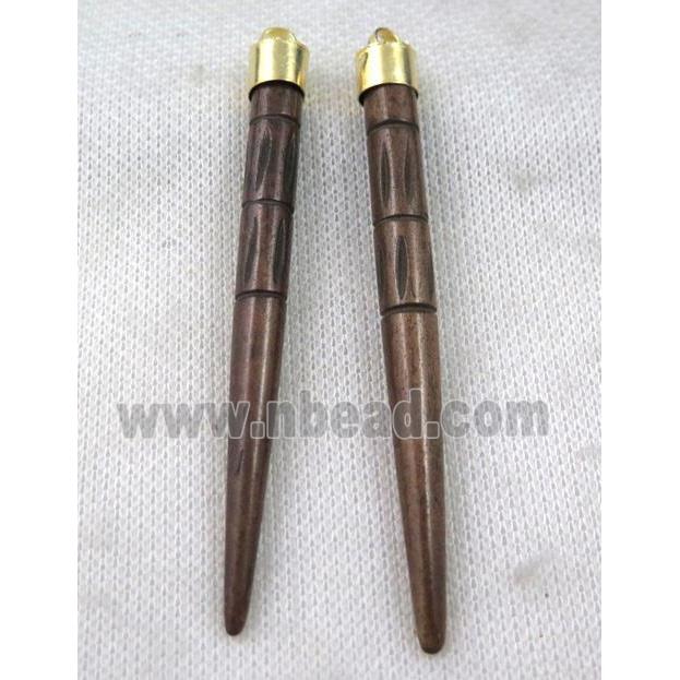 brown bone pendant, spike