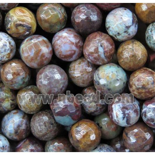 African Green Opal Jasper beads, faceted round