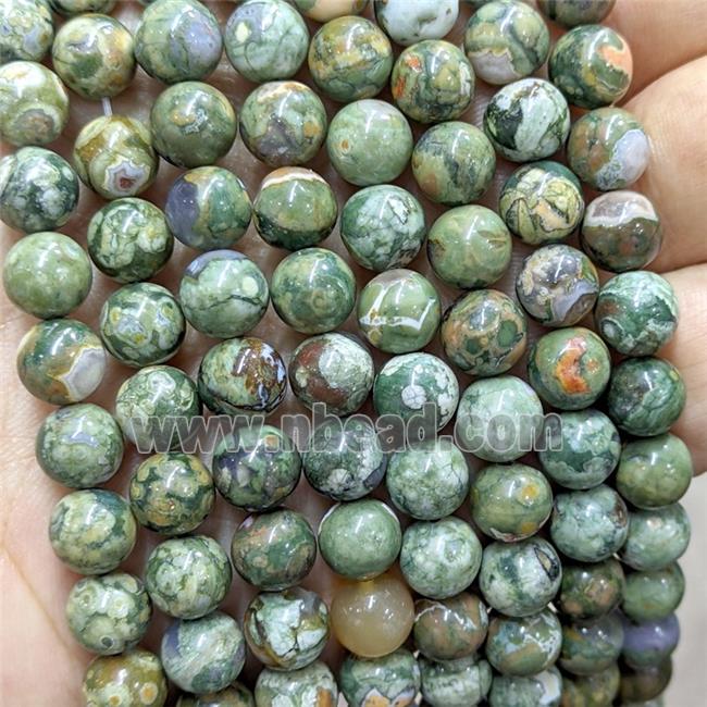 green Rhyolite beads, round