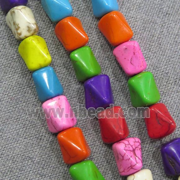 synthetic Turquoise erose beads, mix color