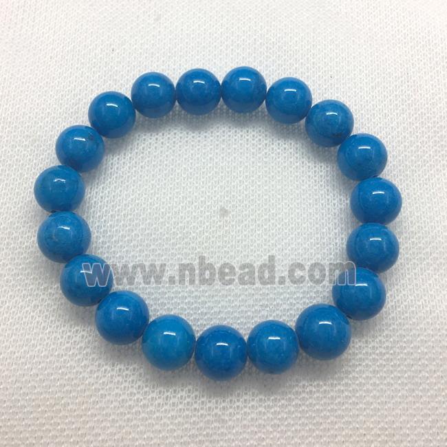 Stretch Jade bracelet, round, dye