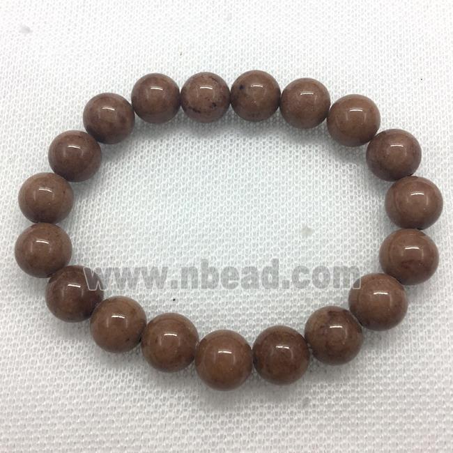 Stretch Jade bracelet, round, dye