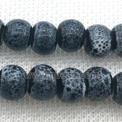 round black Porcelain beads