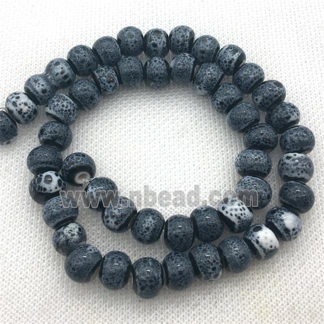 round black Porcelain beads