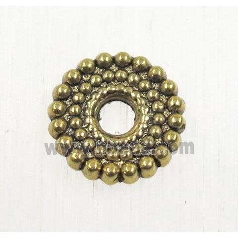 tibetan silver spacer zinc beads, non-nickel, antique gold