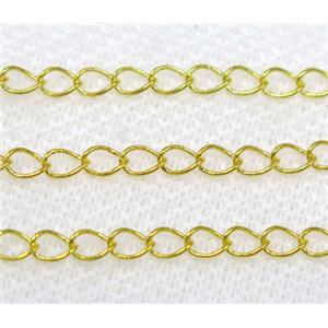 copper chain, gold plated, approx 3x4mm