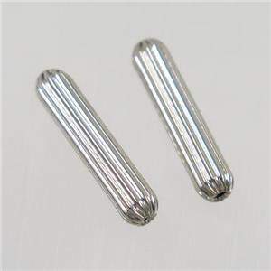 copper tube beads, corrugated, platinum plated, approx 4-18mm