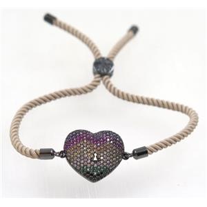 handmade bracelet with nylon wire, zircon bead, approx 18-20mm
