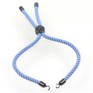 blue nylon cord bracelet chain, approx 3mm thickness