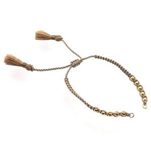 nylon wire bracelet chain with tassel, approx 5mm, 15cm length