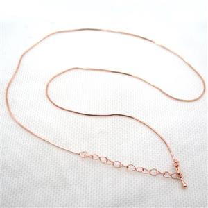 copper Necklace Chain, rose gold, approx 1x1mm, 42-48cm length