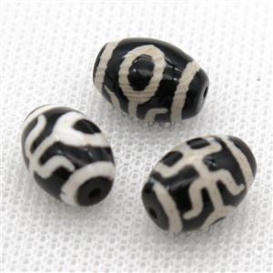tibetan Dzi barrel beads, approx 10x14mm
