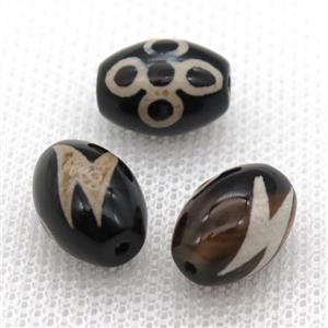 tibetan DZi barrel beads, approx 10x14mm