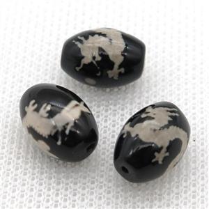 tibetan DZi barrel beads, approx 10x14mm