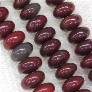red Apple Jasper rondelle beads, approx 5x8mm