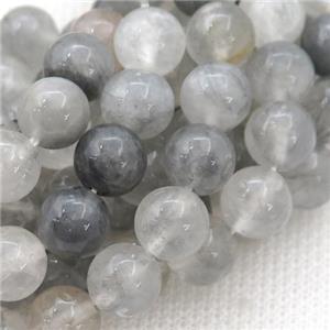 gray Cloudy Quartz beads, round, approx 8mm dia