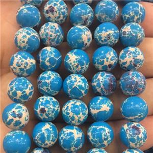 round synthetic blue Imperial Jasper beads, approx 8mm dia