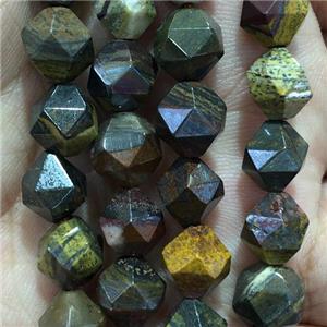 sunset Tiger eye stone beads, faceted round, approx 6mm dia