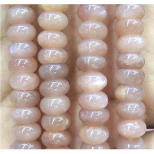 sunstone beads, rondelle, pink, approx 8x12mm
