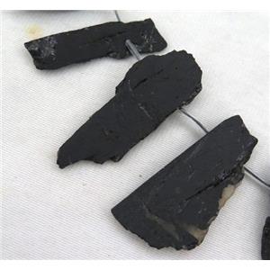 black tourmaline stick collar beads, approx 15-50mm