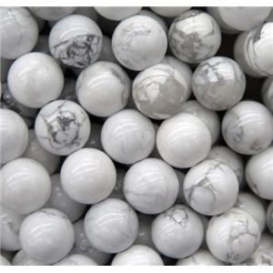 round White Howlite turquoise beads, approx 6mm dia
