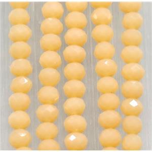 peach chinese crystal glass beads, faceted rondelle, approx 2.5x3mm, 150 pcs per st