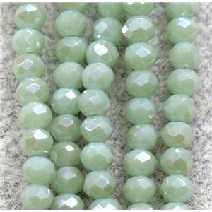 chinese crystal glass beads, faceted rondelle, AB-color electroplated, approx 2.5x3mm, 150 pcs per st
