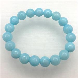 Stretch Jade bracelet, dye, approx 14mm dia, 15pcs per st