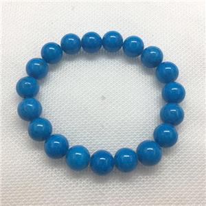 Stretch Jade bracelet, round, dye, approx 6mm, 28pcs per st
