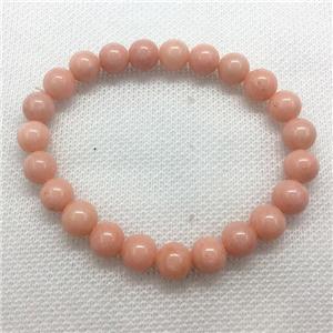 Stretch Jade bracelet, round, dye, approx 10mm dia, 19pcs per st