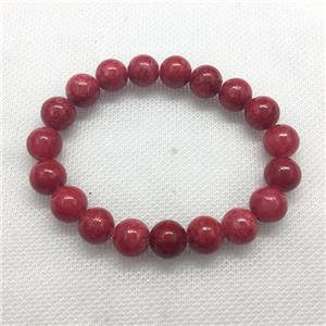 Stretch Jade bracelet, round, dye, approx 12mm dia, 16pcs per st