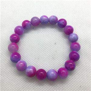 Stretch Jade bracelet, round, dye, approx 14mm dia, 15pcs per st
