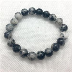 Stretch Jade bracelet, round, dye, approx 8mm dia, 22pcs per st