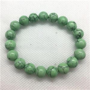 Stretch Jade bracelet, round, dye, approx 10mm dia, 19pcs per st