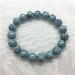 Stretch Jade bracelet, round, dye, approx 12mm dia, 16pcs per st