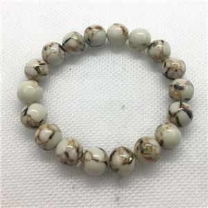 Stretch Jade bracelet, round, dye, approx 8mm dia, 22pcs per st