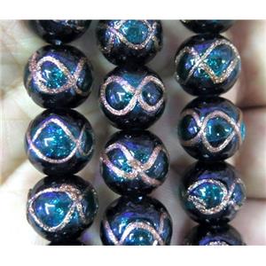 lampwork bead, barrel, approx 12mm dia