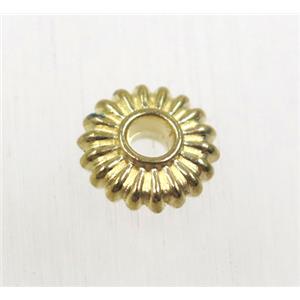 tibetan silver zinc beads, non-nickel, gold plated, approx 9.5mm dia